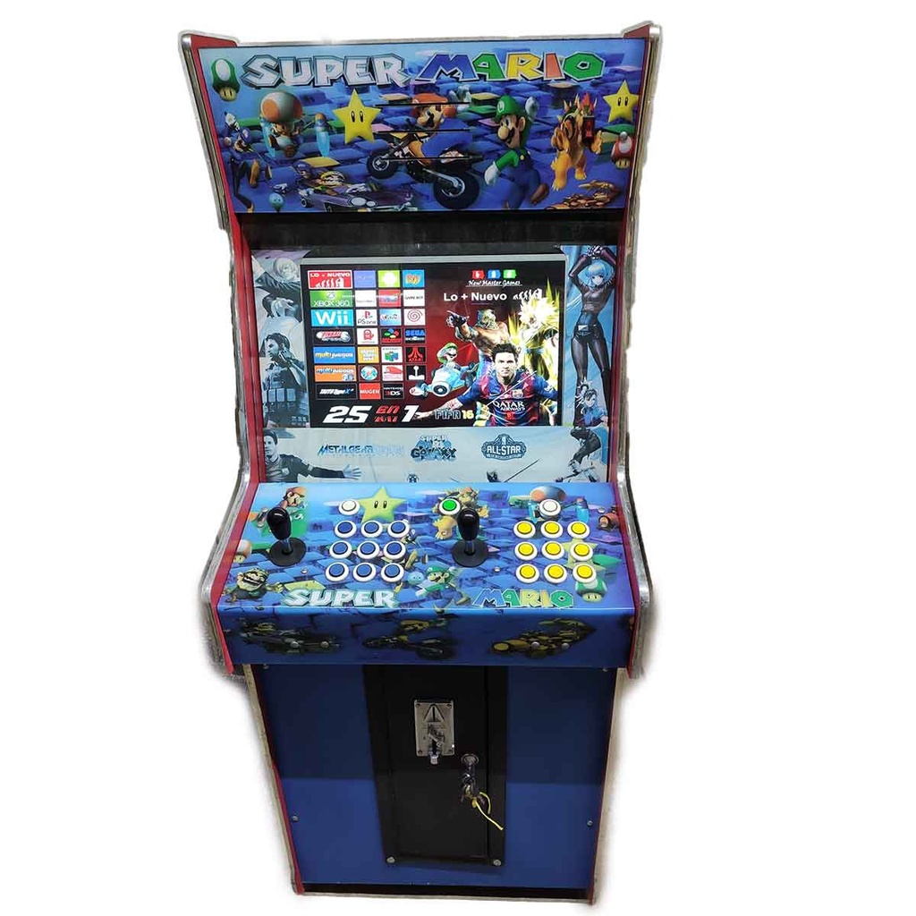 Maquina de videjuegos arcade mini cisne con pantalla de 19 pulgadas y sistema multijuegos 25 en 1 usada